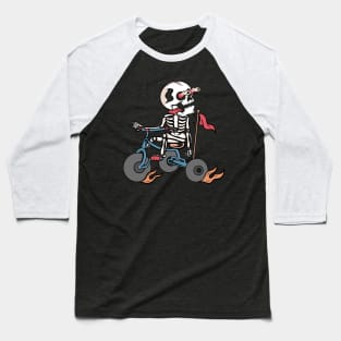 Skull and bicycle Baseball T-Shirt